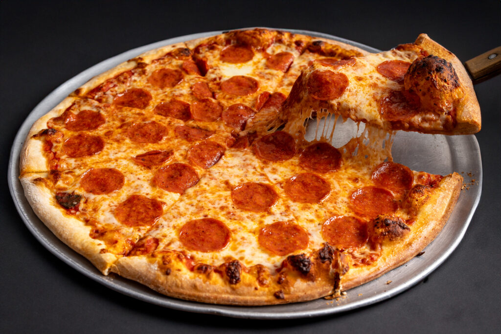 Delicious pepperoni pizza from Pep Pizza, perfect for casual dining and gatherings.